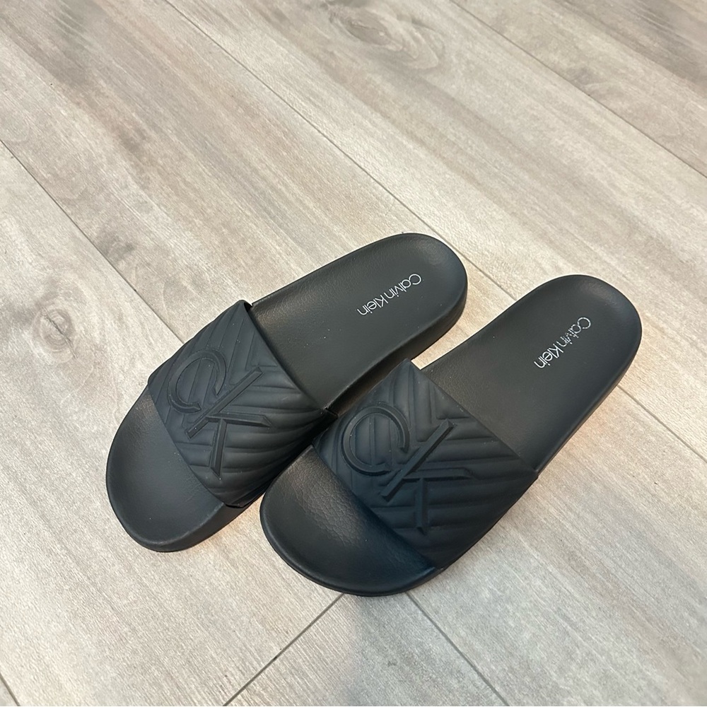 Calvin Klein Black Slide Sandals